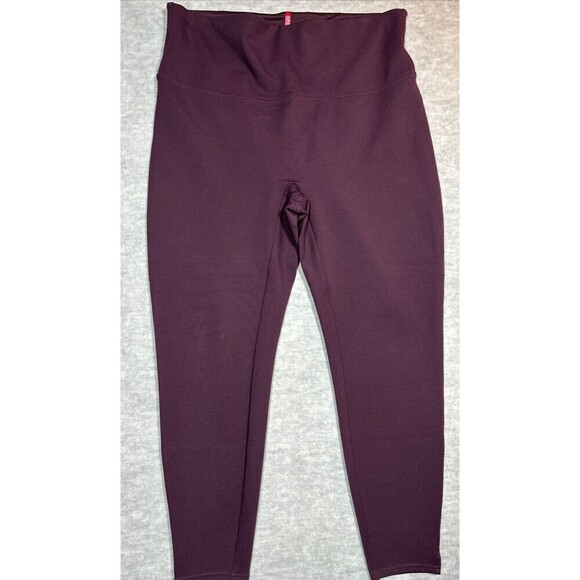 SPANX Pants - Spanx Burgundy Leggings Pull On‎ Athleisure Women's 3X Casual